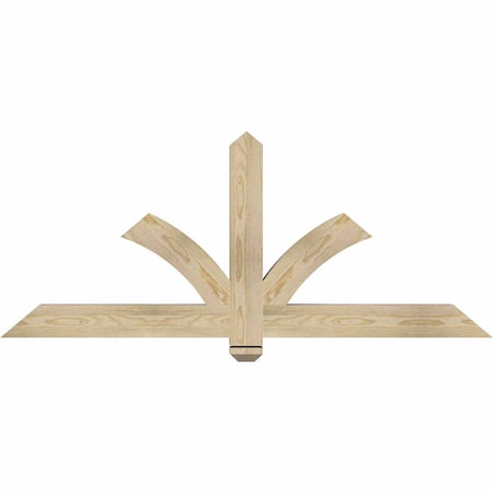 Ekena Millwork Redmond Rough Sawn Timber Gable Bracket, Douglas Fir, 60"W x 25"H x 4"D x 4"F, 10/12 Pitch GBW060X25X0404RED00RDF